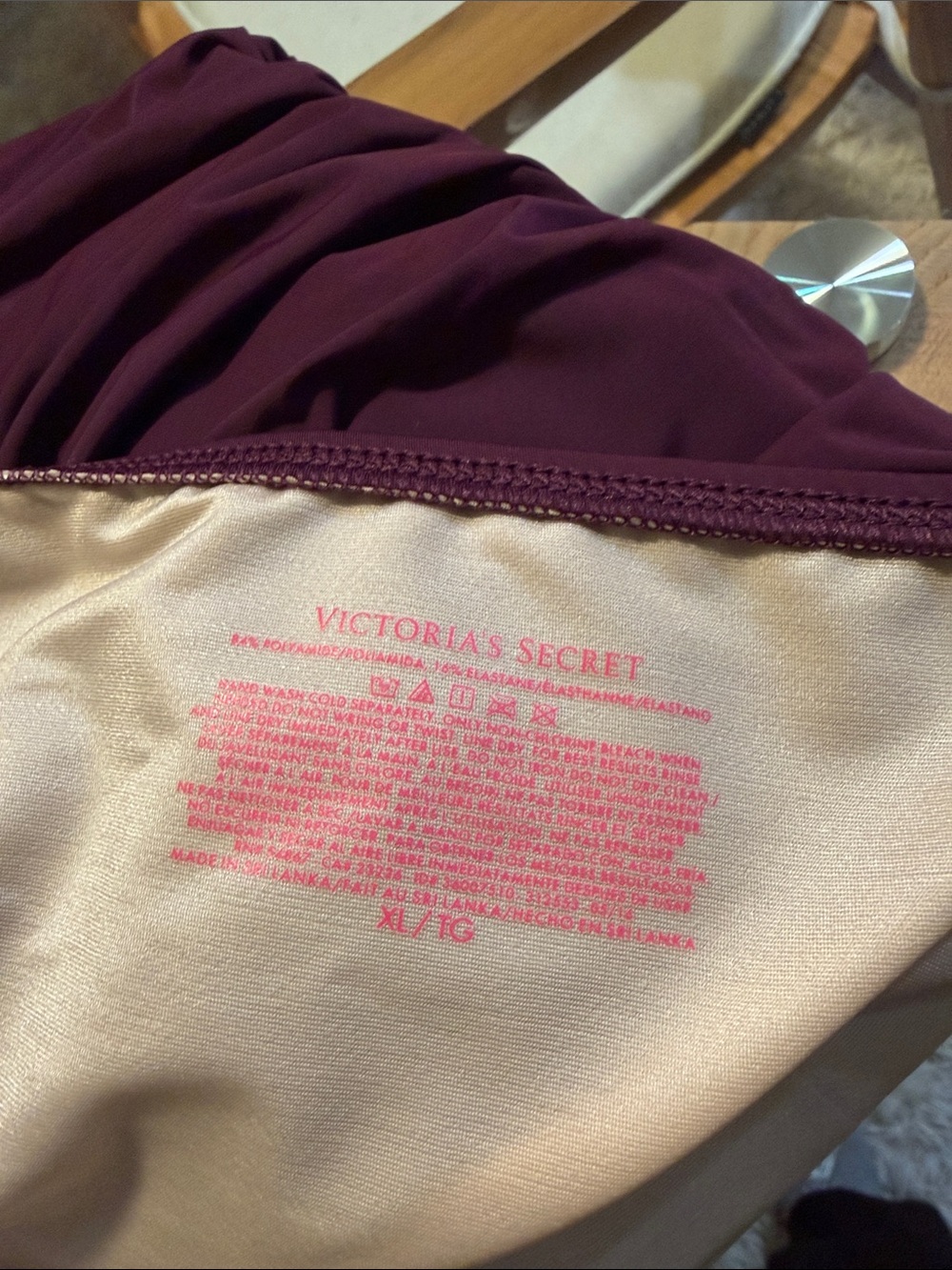 Victoria's Secret Deep Plum Halter Ruched One-Piece Swimsuit - Picture 5 of 6